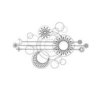 Geometric Moon Phases Wall Decal Living Room Abstract Home Decor Astronomical Geography Stickers Children's Room School Small - 42x68cm