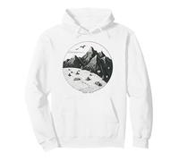 Geometric Mountain Landscape Retro Adventure Minimal Art Pullover Hoodie