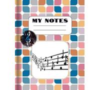 Geometric Music Lined Notebook: 50 Lined Pages with Colorful Music Design - Perfect for Journaling, writing or Gifting. 8.5x11 with 3D Notes Art