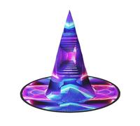Geometric neon lights Halloween Witches Hats Witch Headbands Wizard Hat Costume Accessories Cosplay for Party Masquerade Foldable 1