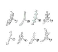 Geometric Openwork Ear Studs Comfortable Stainless Steel Alloy Gothic Party Jewelry Gift Crescents Ear Studs