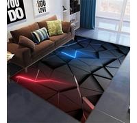 Geometric Optical Illusion 3D Flannel Rug Gamer Boy Teenage Gaming Chair Carpet Home Decor Carpet Visual Punk Teen Bedroom Carpet Large Living Room Rug Children'S Bedside Carpet, 80x160 cm, Color 3