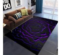 Geometric Optical Illusion 3D Flannel Rug Gamer Boy Teenage Gaming Chair Carpet Home Decor Carpet Visual Punk Teen Bedroom Carpet Large Living Room Rug Children'S Bedside Carpet, 80x120 cm, Color 2