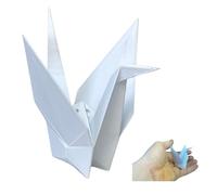 Geometric Origami Crane Figurine - Matte White Modern Zen Sculpture for Home Office Decor - Japanese Inspired Bird Statue for Bookshelf, Desk, or Minimalist Shelf Accent