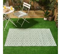 Geometric Outdoor Rug Large Garden Waterproof Non Slip Area Patio Mat OHS Green 160cm x 230cm