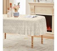 Geometric Oval TableclothStainResistant Waterproof Polyester for Round Tables 180x140cm Abstract Design Perfect for Parties Kitchen Living Room & Garden