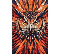 Geometric Owl Journal: Stained Glass Art Notebook, 120 Lined Pages, 6x9 inch, Perfect for Writing, Note-Taking, and Creative Thoughts