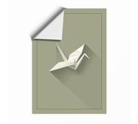 Geometric Paper Crane Minimalist Unframed Wall Art Print A4 (29.7×21cm), Wall Decor for Living Room, Bedroom, Office & Home, Art Gift