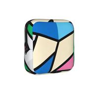 Geometric Patchwork Art Period Proof Storage Bag-Feminine Hygiene Travel Case for Sanitary Pads, Discreet Mensural Pouch for Purse Office