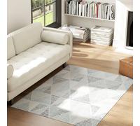 HOMCOM Modern Area Rug, Geometric Pattern Non-Slip Washable Rug, Soft Floor Carpet for Living Room, Bedroom, Dining Room, Home Office, 170 x 120 cm, Multi-Coloured