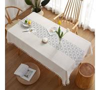Geometric Pattern Blue Polyester Tablecloth, 100x160 cm Rectangle, Stain-Resistant Table Protector for Dining Room & Garden, Stylish and Durable Design