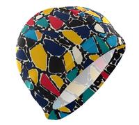 Geometric Pattern Handy Drawn swimmers for bald Short Hair waterproof caps for women swimming Hair Protection and Drag Reduction gorro para natacion mujer