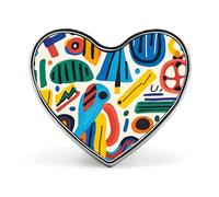 Geometric Pattern in Graffiti Style Lapel Pin Exquisite Fashion Brooches Personalized Buttons Badge Novelty Unique Button Pins Cute Heart Shaped Pins Metal Buttons for Backpack Hat Bag Jacket