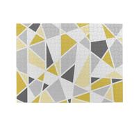 Geometric Pattern In Yellow And Gray,500 Pieces Puzzles for Adults-Wooden Jigsaw Puzzle for Adults Elderly