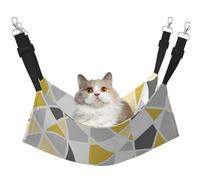 Geometric Pattern In Yellow And Gray,Cat Hanging Hammock Soft Double Sided Hanging Bed for Small Dogs Pet,L