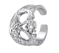 Geometric Pattern Skull Rings Vintage Styles Adjustable Statement Jewelry for Themed Parties and Fashion Accessories Versatile Thumb Rings Accessory