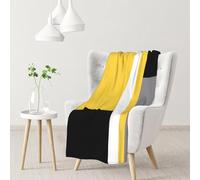 Geometric Pattern Throw Blanket 70 x 100 cm Yellow and Black Flannel Fluffy Fleece Blanket Soft Lightweight Warm Blankets and Throws for Bed Sofa and Couch a-4691