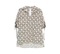 Geometric Pattern Tie-Detail Short Sleeve Blouse - female - Max Mara - Blouses - Multicolor - M - Blouses & Shirts M