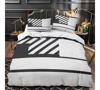 Geometric patterns 3D Pattern Duvet Insert Cover 3pc Ultra-Soft Microfibre Light Modern minimalist design Quilt Cover 2 Pillowcases Concealed Zipper Bed Linen Teens Room Super king（260x220cm）