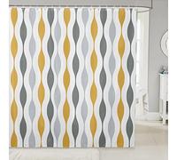 Geometric Patterns 3D Shower Curtain, Art Bathroom Shower Curtains Mould Proof Resistant Waterproof Bathroom Curtains, Washable Fabric Decor Bath Curtains with 12 Hooks, 180 x 200 cm