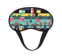 Geometric Patterns Black Border Satin Sleep Mask for Light Blocking Comfort