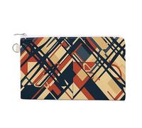 Geometric Patterns Coin Purse Mini Pouch Change Wallet with Keychain Portable Change Wallet Canvas Coin Bag