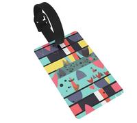 Geometric Patterns Luggage Tags. Durable and Stylish, This Unisex Travel Accessory Makes It Easy to Identify Your Luggage.