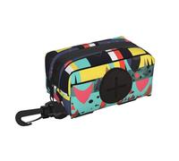 Geometric Patterns Pet Travel Waste Bag Storage Bag. Convenient Storage, Suitable For Leash, With Zipper, Easy To Carry When Traveling.