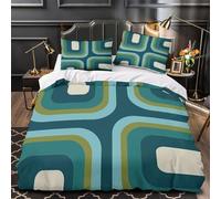 Geometric Patterns Quilt Cover 3D Design Printed Super Soft 3 Pcs Bedding Set Zipper Modern Retro Design Duvet Cover Ultra Soft Durable for Kids Adults Women Teens Youth Boys King（220x240cm）