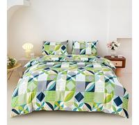 Geometric Patterns Single Bedding Set Fresh and clean 3 Piecse Duvet Cover Sets Ultra Soft Microfiber Reversible Luxury Quilt Cover 135x200 and 2xPillow Cases Bedding Sets with Zipper Closure F2625