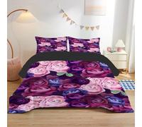 Geometric Patterns Single Duvet 7.5 Tog, Soft Reversible Coverless Duvet, Flowers Single Quilt for All Seasons, Microfiber Comforter with 2 Pillowcases (135 * 200cm) -Ad50