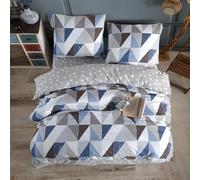 Geometric Patterns Super King Bedding Set Modern Style 3 Piecse Duvet Cover Sets Ultra Soft Microfiber Reversible Luxury Quilt Cover 220x260 and 2xPillow Cases Bedding Sets with Zipper Closure A2112