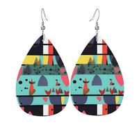 Geometric Patterns Teardrop Leather Earrings, Women'S Accessories, Versatile Earrings Suitable For Commuting And Travel.