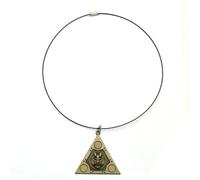 Geometric Pendant Necklace Modern Emblem Design Unisex Abstract Jewelry Gift for Adults