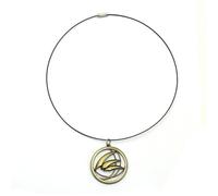 Geometric Pendant Necklace Modern Emblem Design Unisex Abstract Jewelry Gift for Adults