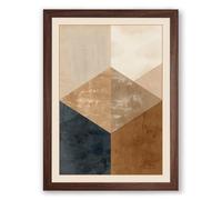 Geometric Perspective Minimalist Framed Wall Art Print A3 (42×29.7cm) Walnut, Wall Decor for Living Room, Bedroom, Office & Home, Ready to Hang, Art Gift