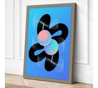 Geometric Petals Minimalist Canvas Wall Art Print 30x20 Inch (76 x 51 cm)