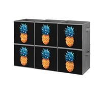 Geometric Pineapple Cube Storage Bin Foldable Oxford Cloth Open Storage Basket with Handles for Closet Shelf
