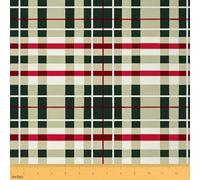 Geometric Plaids Fabric by The Yard Grid Squares Artwork Indoor Fabric Checkerboard Checkered Stripe Upholstery Soft Fabrics Kids Girls Sewing Lovers Red Green Craft Hobby Fabrics 10 Yards 360"x59"