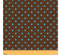 Geometric Polka Dot Craft Fabric No Stretch,Aesthetic Abstract Circle Simple Flannel Polyester,Coquette Artwork Modern Ideal Quilting,Crafts & Handmade Artwork,Blue Brown 5 Yard Bolt,180" L x 59" W