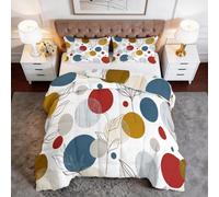 Geometric Polka Dot Plants Leaves Single Comforter Printed Quilt, 135 x 200 cm Comforter Set Duvet Quilt - Bohemian Soft Plush Breathable Friendly Duvet Lightweight for All Season