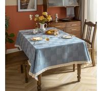 Geometric Polyester Tablecloth 140x200 cm for 4-6 People Regular Size Ideal for Dining Parties and Events - Easy to Clean Stylish Design