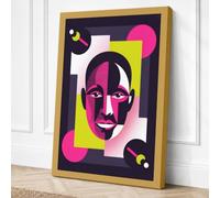Geometric Portrait in Pink Canvas Wall Art Print 36x24 Inch (91 x 61 cm)