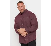 Geometric Print Party Shirt BadRhino Burgundy 4XL