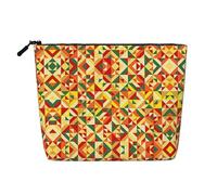 Geometric. Print Purse Cosmetic Travel Bag for Toiletries with Zipper Reusable Multipurpose Organizer