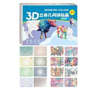 Geometric Puzzle Collage Kit, Paper Jigsaw Toys, Fun Board Game with Colorful Shapes, Kids Activity Set, Arts and Crafts Accessory with Creative Design, Children Craft for Kindergarten School