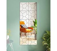 Geometric Puzzle Mirror Wall Sticker, Self Adhesive Square Acrylic Mirror Wall Sticker Decal DIY Art Mural Non Glass Mirror Plastic Wall Tiles Living Room Bedroom Home Wall Decoration, 30x30 cm (8pcs)
