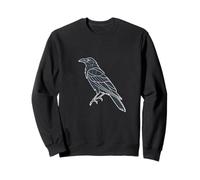 Geometric Raven Crow Line Art Minimalist Modern Bird Sweatshirt