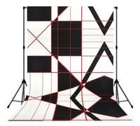 Geometric Red Black Grid Art Print Photography Backdrop - 152 Ã- 213 cm Portable Backdrop Curtains for Photo Shoot Backdrop for Home Party Use