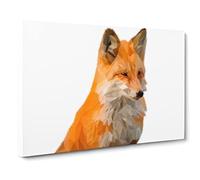Geometric Red Fox In Abstract Modern Art Canvas Wall Art Print Ready to Hang, Framed Picture for Living Room Bedroom Home Office Décor, 24x16 Inch (60x40 cm)